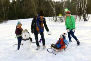 Winter outdoor activities with family