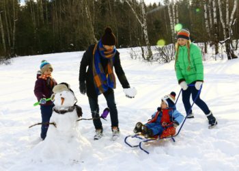 Winter outdoor activities with family